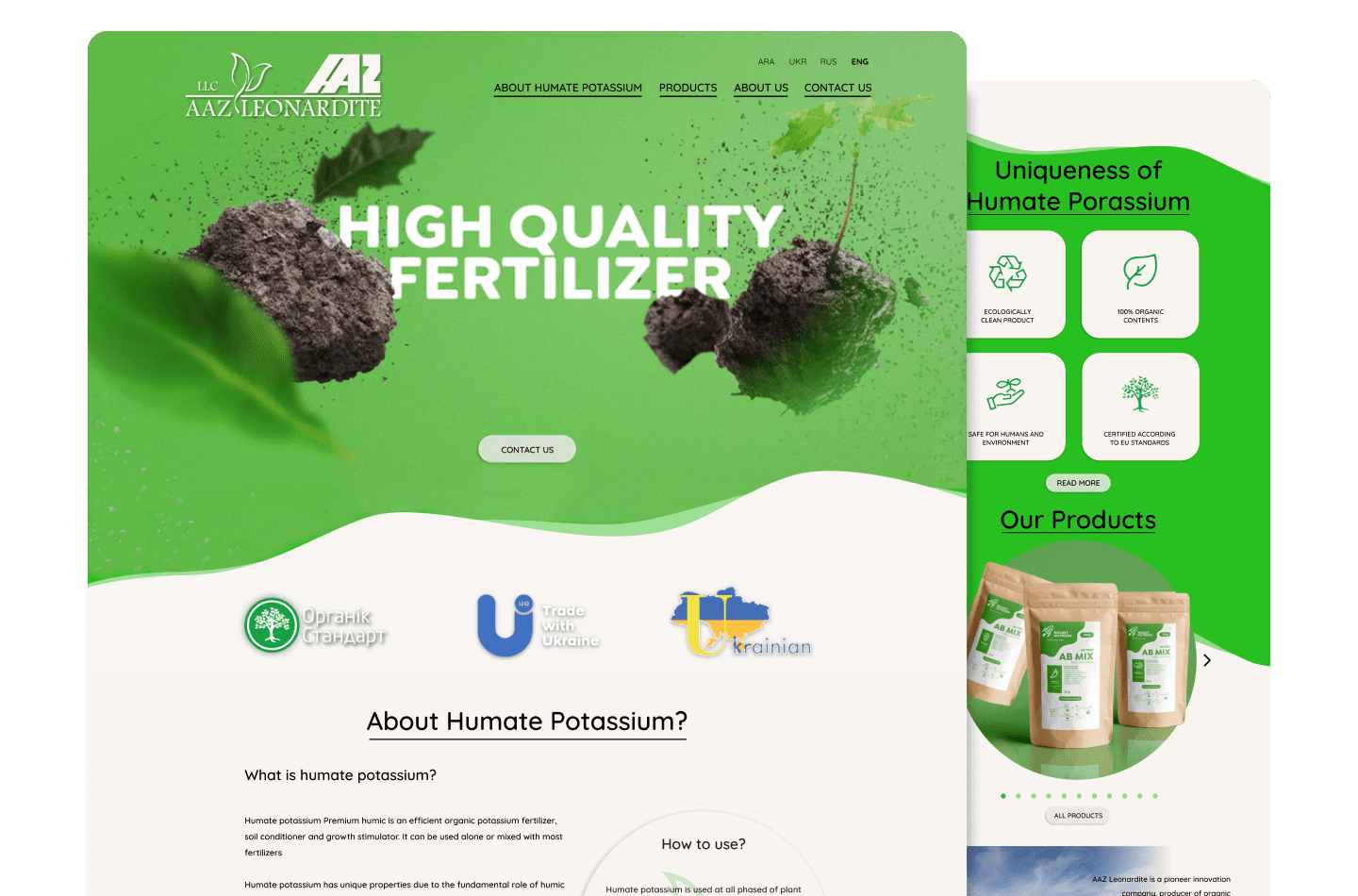 web design project for a fertilizer company